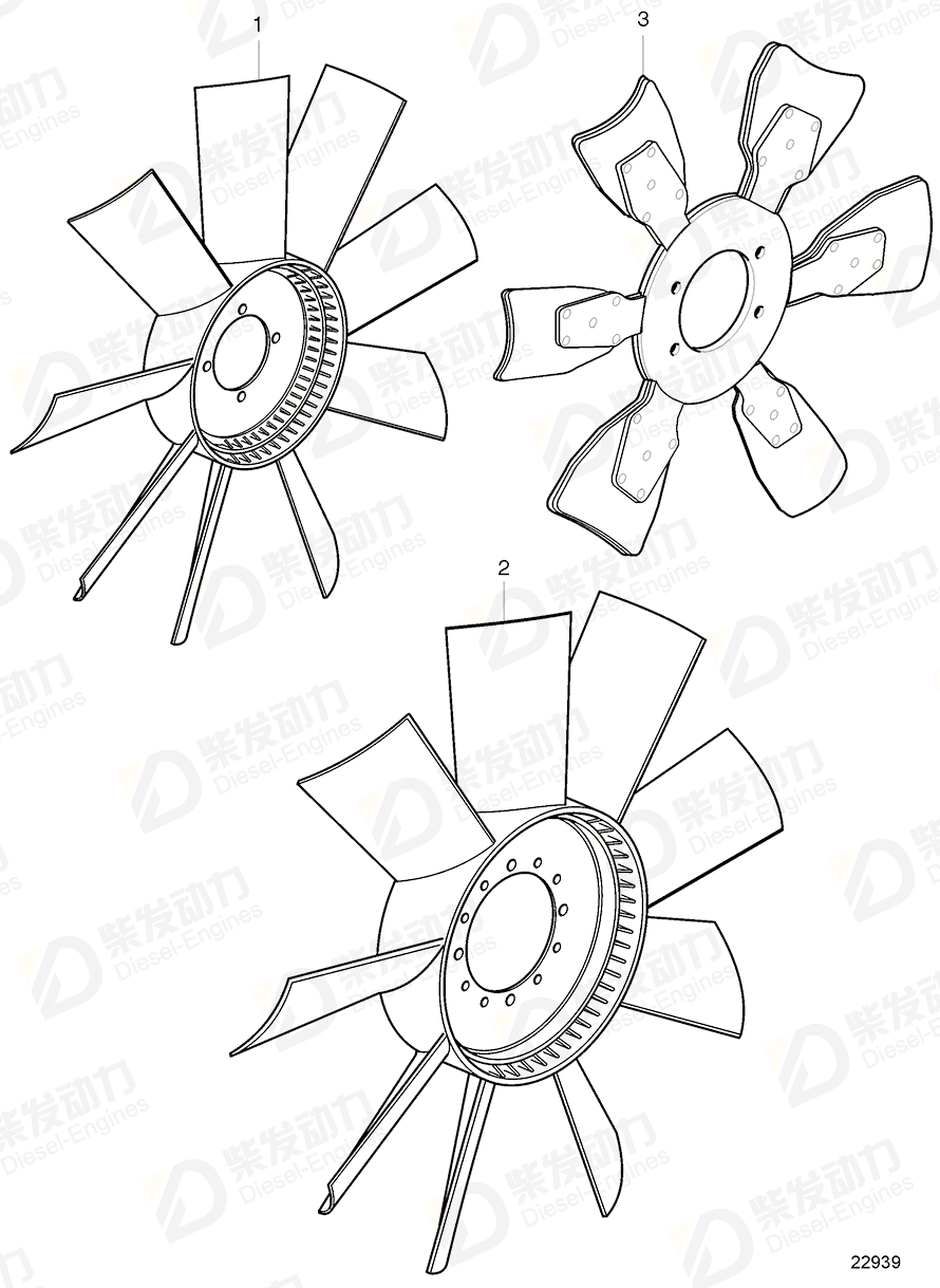 volvo penta Fan 3887296 Drawing volvo penta Fan 3887296 Drawing